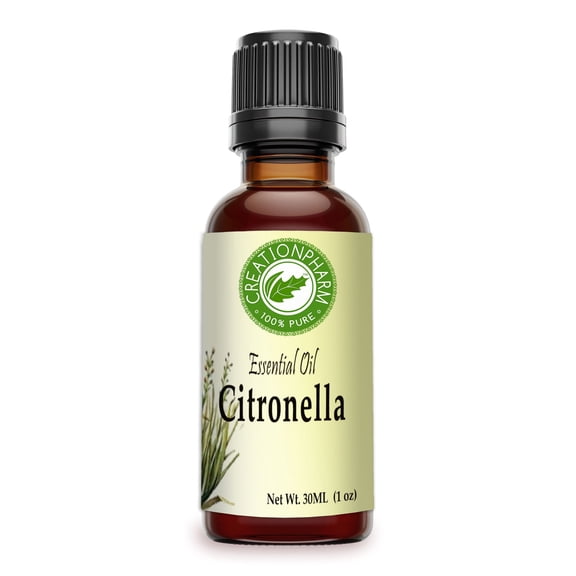 Citronella Essential Oil 30 ml Natural Therapeutic Grade Oil, Body, Diffuser, Candles,  Creation Pharm