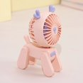 thumbnail image 1 of 1PC Deer/Dog Portable Handheld Battery Powered Fan, 500mAh USB Rechargeable Battery Operated Fan Desk Fan Mini Small Fan, 1 of 5