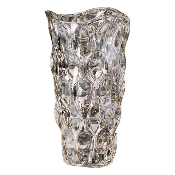 AOOOWER Clear Glass Vases Handcrafts Crystal Flower Holder Plant Pots Container for Home Desktop Decors and Event Accessories