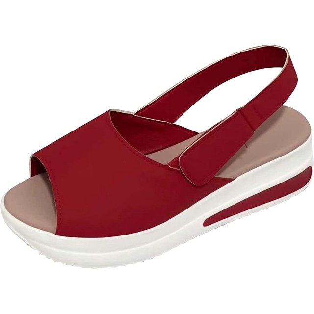 Sandalias de Cuña Media con Punta Abierta Básica Para Mujer, Sandalias de Punta Abierta Zapatos de Mujer Zapatillas de Deporte Cuñas de Moda Para Mujer Alpargatas Calzado Deportivo de Verano,K-35 Xishao ropa