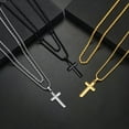 thumbnail image 2 of TURANDOSS Layered Cross Necklace for Men Stainless Steel Cross Necklace Layered Rope Chain Box Chain Cross Necklace for Men Women, 2 of 6