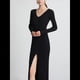 thumbnail image 4 of Vestido Tipo Suéter con Cuello en V, Abertura Frontal y Botones Acanalados para Mujer Negro L, 4 of 7