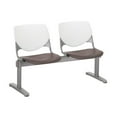 thumbnail image 2 of KFI Studios KOOL 2 Seat Reception Bench, White Back, Brownstone Seat, 2 of 5