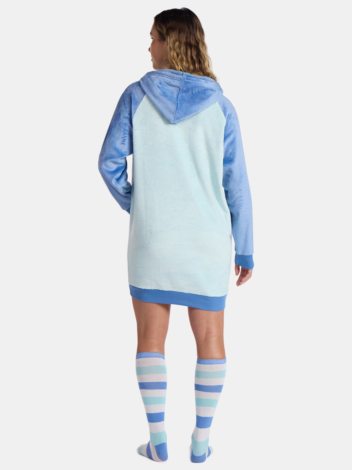 Disney Women’s Stitch Sleep Hoodie Lounger with Socks, 2-Piece, Sizes XS-3X