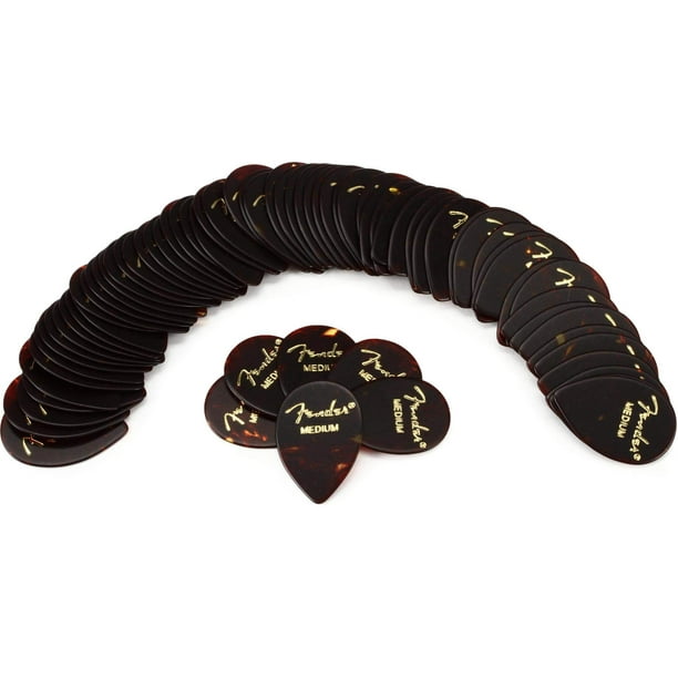 Púas de guitarra Fender Classic Celluloid con forma de 358, tamaño mediano, paquete de 72