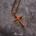 thumbnail image 5 of 555Jewelery Stainless Steel Metal Cross Unisex Adjustable Rolo Chain Religious Christian Pendant Necklace, Brown Coffee 20 inch, 5 of 8
