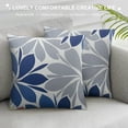 thumbnail image 3 of Chilfamy Pillow Cover Dahlia Pinnata Flower Chrysanthemums Blossom Elegant Floral Colored Gray Navy Blue Pattern Decor Pillow Case Cushion for Sofa Couch Bed 18x18in, 3 of 5