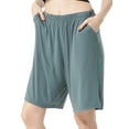 thumbnail image 4 of STARVNC Women Pleated Elastic Waistband Solid Color Shorts With Pocket, 4 of 7