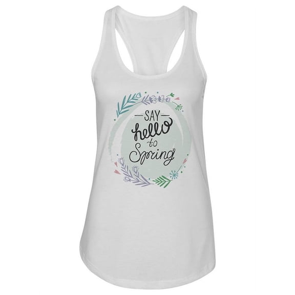 Say Hello To Spring Doodles Tank Women -Image by Shutterstock, Female Large