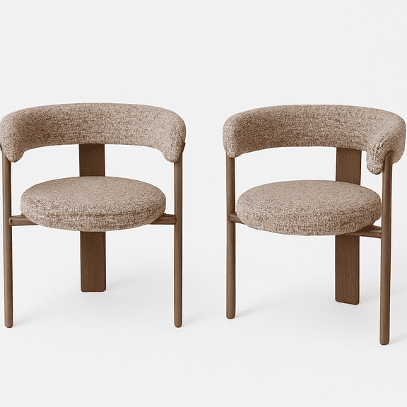 Forward Home Collection Upholstered 3-Leg Wood-Look Metal Frame 2pc Dining Chairs (Brown)