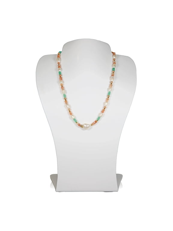 Necklaces, Gemstones and Freshwater Pearl, Multicolor