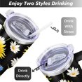 thumbnail image 5 of the Small Daisy Sunflower Is Black 40 Oz Tumbler with Handle Lid and Straw, Stainless Steel Double Walled Vacuum Insulated Cup, Cute Birthday Gifts Tumbler for Women Men Friends, 5 of 7