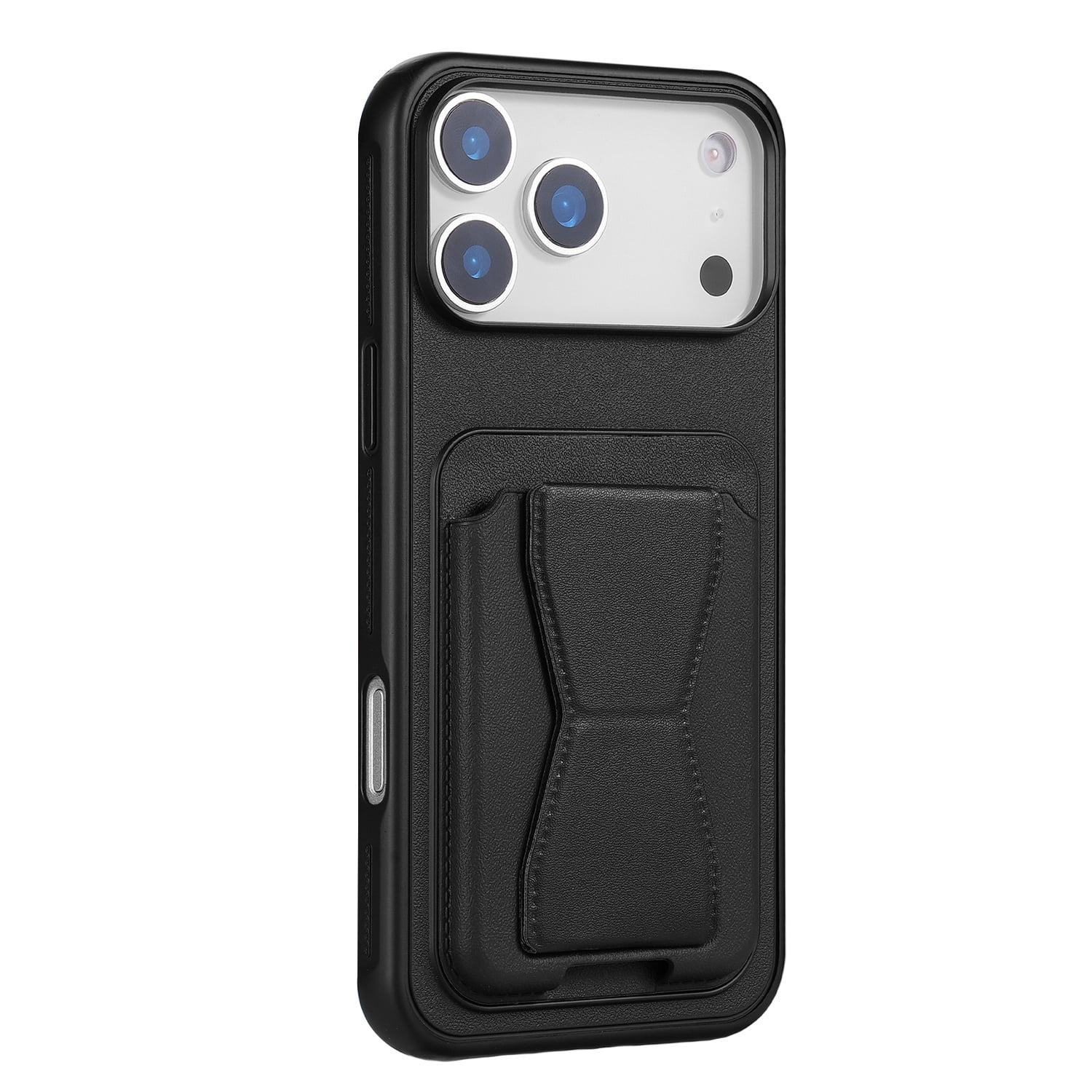 MagSafe Leather Wallet Case with Built-In Stand for iPhone 17 Pro Max - Black