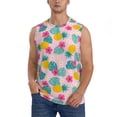 thumbnail image 3 of Uemuo Pineapple And Leaves Pattern Men's Sleeveless T-Shirt,Muscle Athletic Tank Top, Moisture-wicking Quick-dry Breathable Classic Tee Top for Gym Run Outdoor Sports-X-Large, 3 of 8