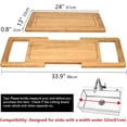 thumbnail image 3 of Expandable Wooden Over The Sink Cutting Board with Juice Groove for kitchen, Wood Kitchen Sink Cover Chopping Board for Counter Space, 3 of 6