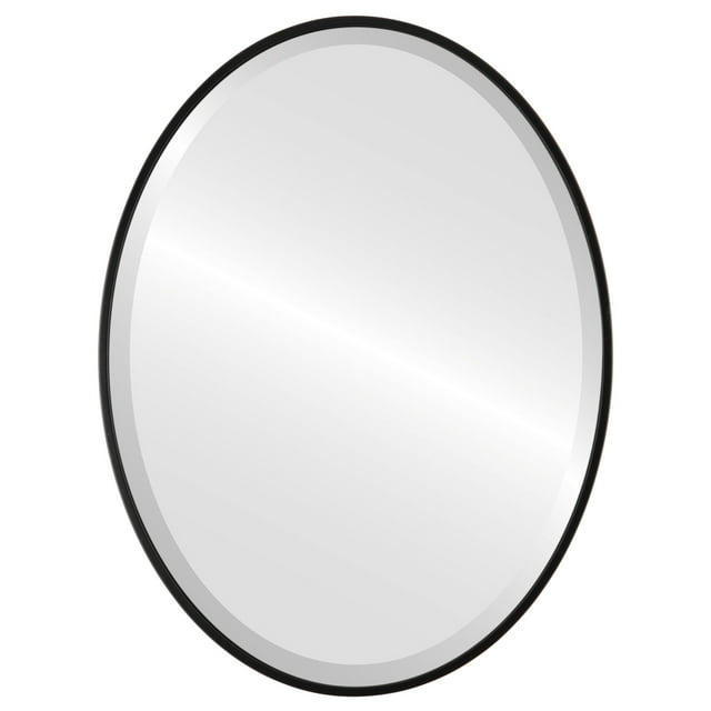 Singapore Framed Oval Mirror - Matte Black - 31" x 41"