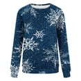 thumbnail image 4 of Posijego Womens Christmas Sweatshirt Snowflake Print Long Sleeve Crew Neck Pullover Casual Plus Size Loose Top, 4 of 5