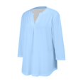 thumbnail image 5 of Blue Womens Blouses Womens Tops Casual 3/4 Sleeve Blouses V Neck Business Work Shirts Ladies Tops and Blouses, 5 of 6