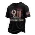 thumbnail image 3 of 9/11 Shirt Men 911 25th Anniversary USA Flag Patriotic Tshirt Short Sleeve Crewneck American Flag Faith Hope Courage Tee Tops, 3 of 5