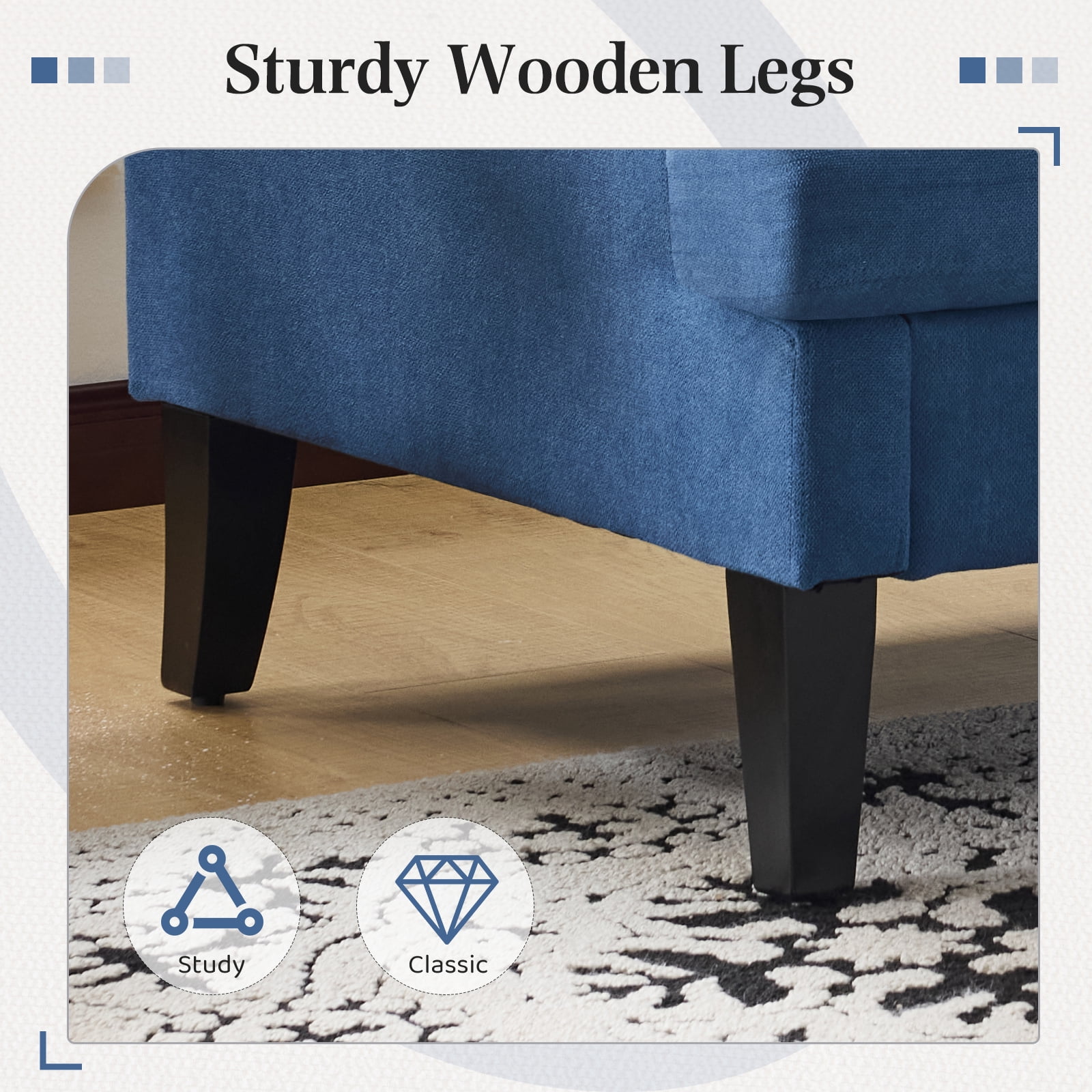 Bezseller 41" Oversized Accent Chair for Living Room, Bedroom, Blue