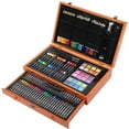 thumbnail image 2 of 140Pcs Mega Wood Box Art Drawing Set Children Crayons Painting Color Pencil Oil Painting Sticks Art Supply Gift, 2 of 8