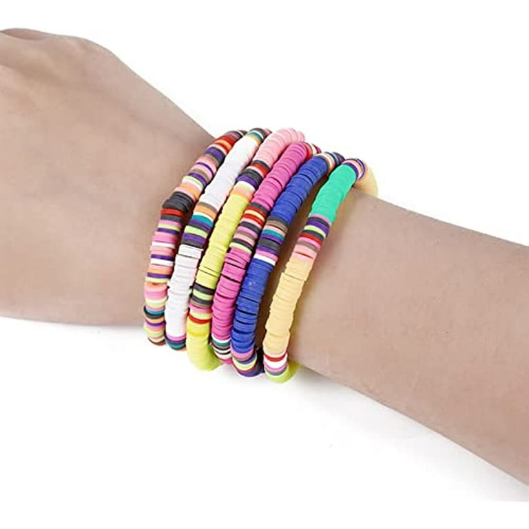 380-400pcs 6mm Light Purple Polymer Clay Beads Flat Round Spacer Heishi Discs For DIY Jewelry Making