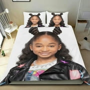 that girl lay lay alaya Themed Bed Sheet Set Three Piece Set 36x75 In ches Comfortable And Skin Friendly Unique Design Creating A Star Studded Night Home Decor Gifts For Family Friends fans