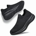 thumbnail image 5 of YHOON Mens Walking Shoes Slip on Lightweight Breathable Running Tennis Sneakers Athletic Gym Workout Training Shoes All Black Size 7, 5 of 7