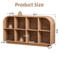 thumbnail image 4 of Weselon 55" Long Curved Horizontal Bookcase with 8-Cube Storage, Mid-Century Modern Low Bookshelf Storage Cabinet for Living Room, Entryway, Natural, 4 of 10