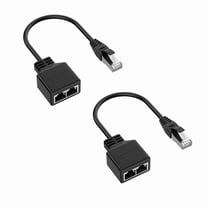 RJ45 Splitter Adapter LAN Ethernet Extender 1 Male to 2 Female Cable for Cat5 Cat5e Cat6 Cat7 (Pack of 2)