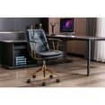 thumbnail image 3 of Porthos Home  Tilly Office Chair, PU Leather, Gold Chrome Roller Base White, 3 of 5