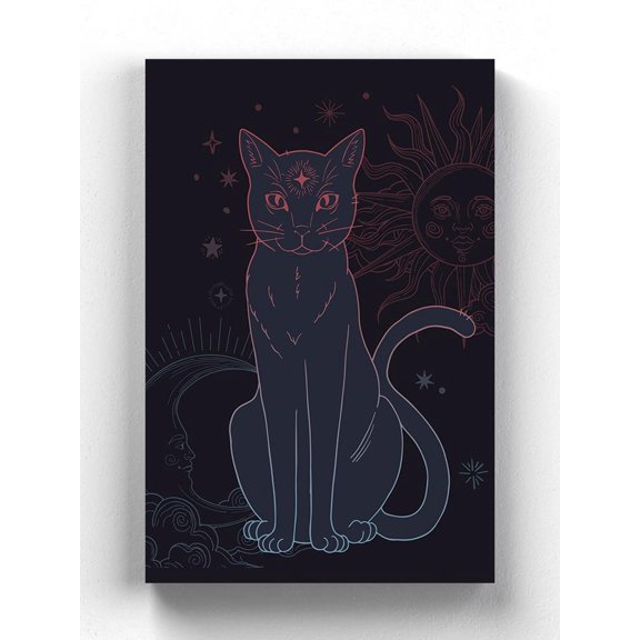 Sitting Cosmical Cat Wrapped Canvas -Image by Shutterstock,