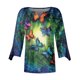 thumbnail image 4 of ICHUANYI Clearance Fashion Woman V Neck Three Quarter 3/4Sleeve T Shirt AutumnBlouse Tops Sweatshirt(Green, XXL) ICHUANYI WER2023081505758, 4 of 5