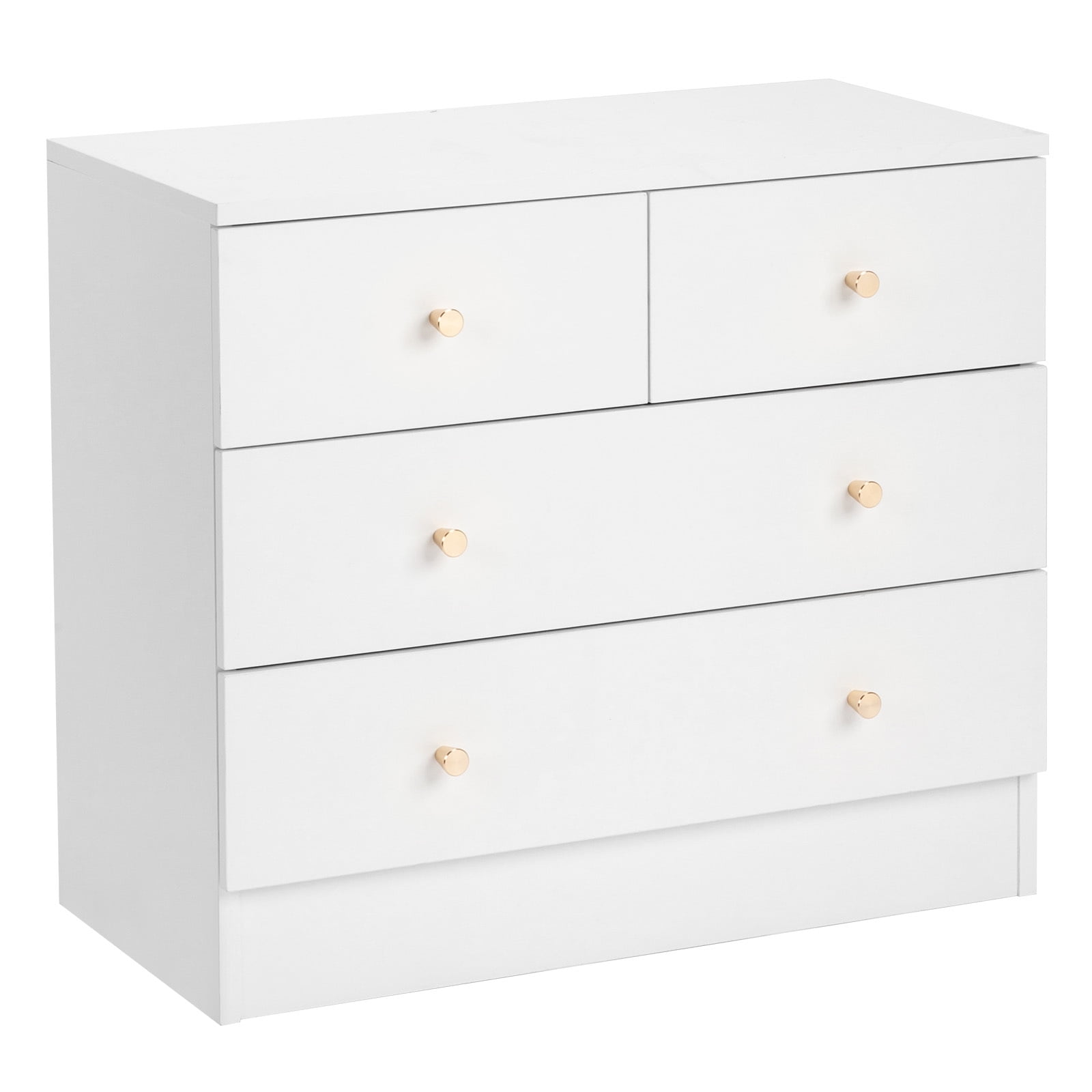 IVV 4 Drawer Dresser for Bedroom, Chest of Drawers, Bedroom Furniture, Clothes Storage and Organizer, 25.98"L x 12.99"W x 22.05"H, White