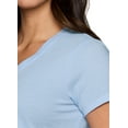 thumbnail image 2 of RBX Active Women's Ruched Side Tie Textured Cotton-Blend T-Shirt, 2 of 5