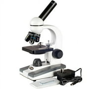 AmScope 40X-1000X Glass Optics Student Compound Microscope + USB Camera