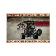 AKFOMEE Everything will kill you so choose something fun Ice Racing poster 1000 Pieces Jigsaw Puzzle Educational Games for Family Game