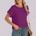thumbnail image 5 of Womens Short Sleeve Loose T Shirts Oversized Casual Crewneck Tops Summer Trendy Comfy Basic Tee Business Daily Wear T-shirt, 5 of 6