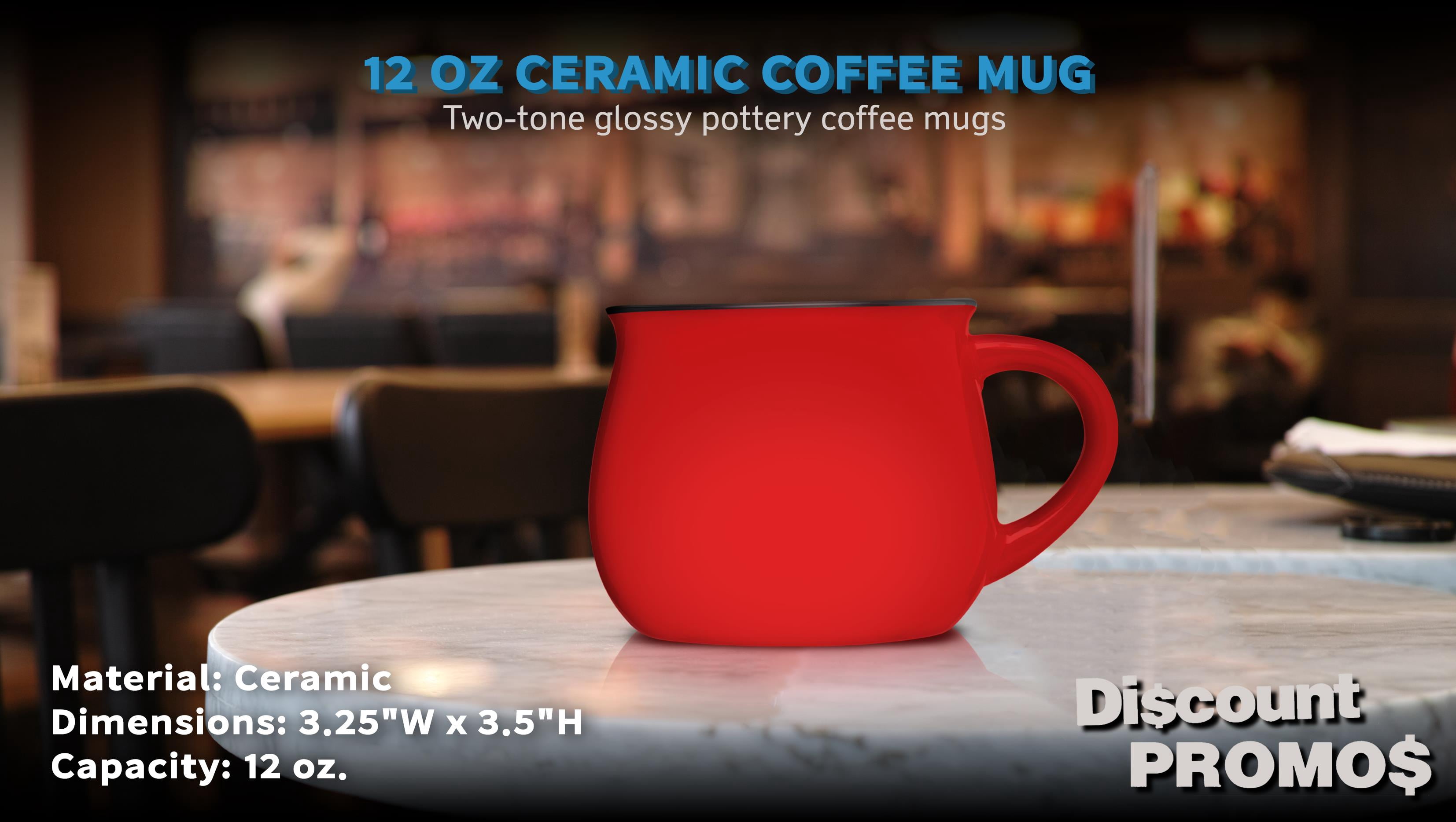 Glazed Campfire Coffee Mugs 12 oz. Set of 10, Bulk Pack - Perfect for Coffee, Tea, Espresso, Hot Cocoa, Other Beverages - Red