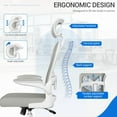 thumbnail image 5 of Furmax High Back Office Chair Ergonomic Mesh Desk Chair with Adjustable Lumber Support, Headrest and Flip up Armrest, Gray, 5 of 7