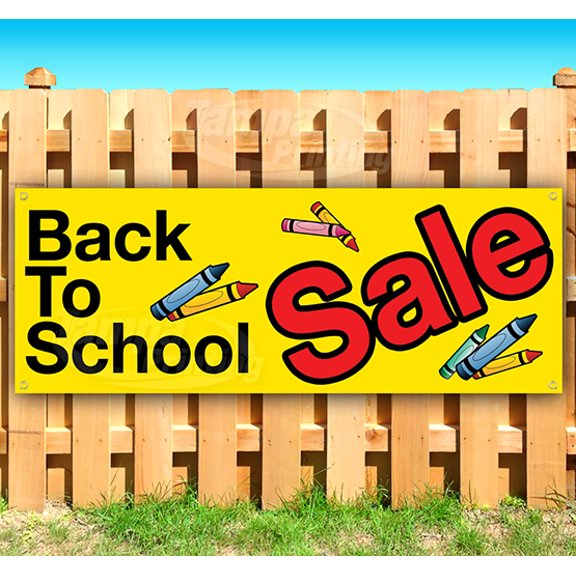 Back To School Sale 13 oz Vinyl Banner With Metal Grommets