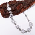 thumbnail image 3 of White Topaz, CZ 925 Sterling Silver Adjustable Bracelet 7-8" B140831, 3 of 6