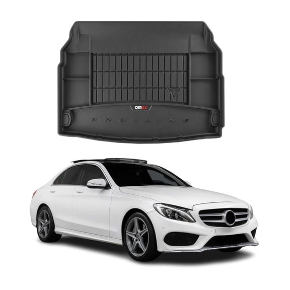 OMAC Premium Cargo Mats Liner for Mercedes C Class W205 Sedan 2015-2021 Black