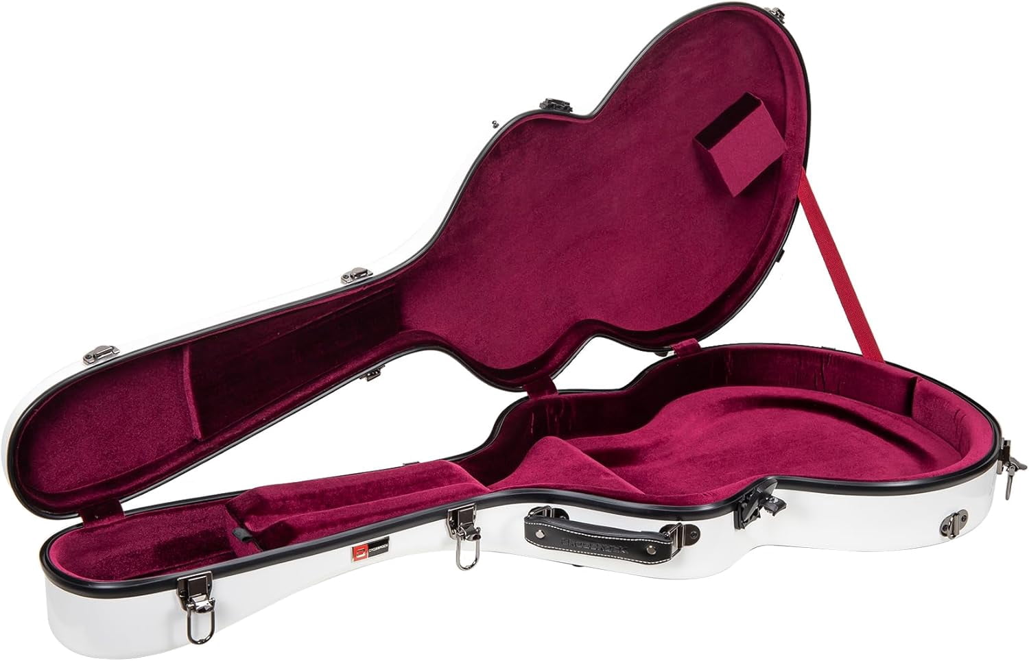 Crossrock Deluxe Fiberglass Case for 335 Style 6 Strings Semi-Hollow & Hollowbody Electric Guitars with TSA Lock-White