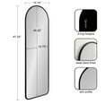 thumbnail image 3 of Kate and Laurel Caskill Mid-Century Arched Full-Length Wall Mirror, 16 x 48, Black, Decorative Large Modern Arch Mirror for Wall Display with Slim Frame and Stunning Finish, 3 of 8