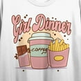 thumbnail image 2 of Girl Dinner Chocolate Coffee & French Fries Crew Neck Short Sleeve Women's White Crop Top-XS, 2 of 3