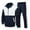 001 Dark Blue, variant on Color Block Tracksuit Sets for Men Full Zip Stand Collar Casual Jackets Running Athletic Sportswear 2 Piece