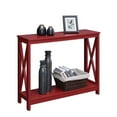 Convenience Concepts Oxford Console Table with Shelf, Cranberry Red
