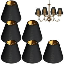 6 Pcs  Chandelier Lamp Shades 5 Inch, Mini Barrel Lampshades Clip On for Table Lamp Wall Lamp Replacement, Natural Linen Mini Lamp Shade, 3.2x4.9x5.9in (Top Height Bottom)