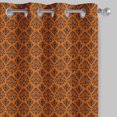 thumbnail image 3 of S4sassy Cotton Duck Flourish Damask Orange Double Panel Eyelet Living Room Door Curtains- 54x84 Inches, 3 of 5